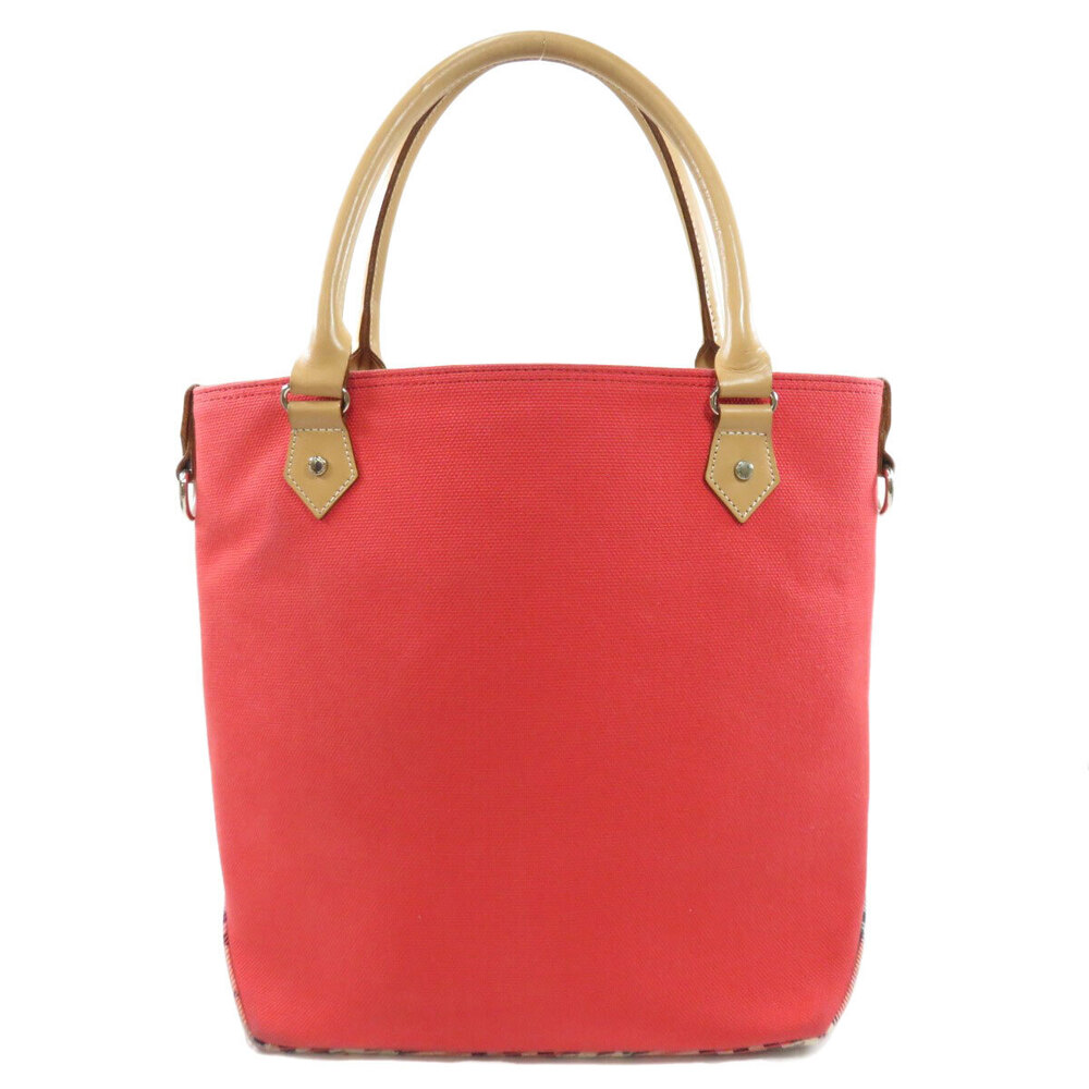Burberry Tote Bag Leather Label Blue Canvas